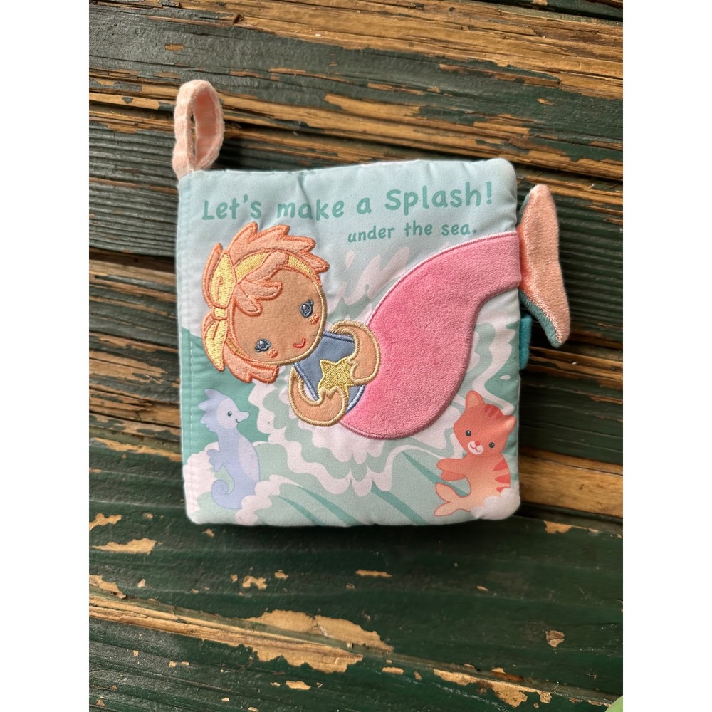 Mary Meyer Mermaid Soft Fabric Crinkle Book Lets a Splash Under the Sea Blue